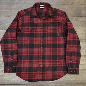 Columbia Heavy Flannel Shirt Red Black